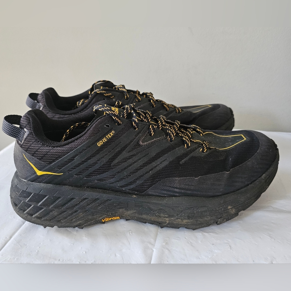 Hoka One One Black and Yellow Athletic Shoes